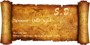 Sponer Dávid névjegykártya