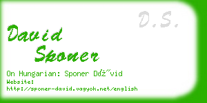 david sponer business card